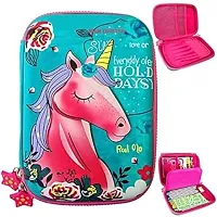Unicorn Combos of Pouches, Stationery, Pen, Pencil, Eraser, Notebook for Student Unicorn Lover Unicorn Wired Headphone Fur Dairy (2nd Combo 7 PCS)-thumb1