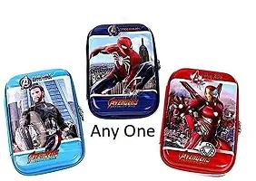 New Superhero Embossed Pencil Box Cute Spiderman Pencil Case Large Capacity Hardtop EVA Pencil Case Pouch Organizer for Boys Girls Kids (PACK OF 1)-thumb1