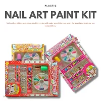 Nails Art Kit with 12 Different Nail Set, 100 Nail Deacute;cor Dust and a Nail Polish, Nail Art Kit - Play Washable Makeup Set for Kids Girl's-thumb3