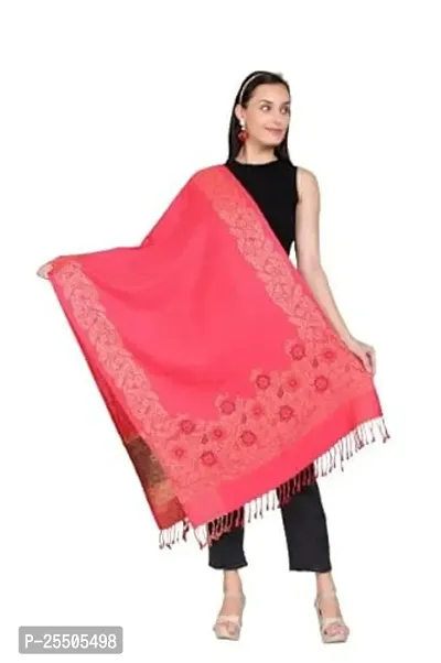 Fancy Pink Printed Viscose Stoles For Women