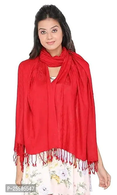 Fancy Red Solid Viscose Stoles For Women-thumb0