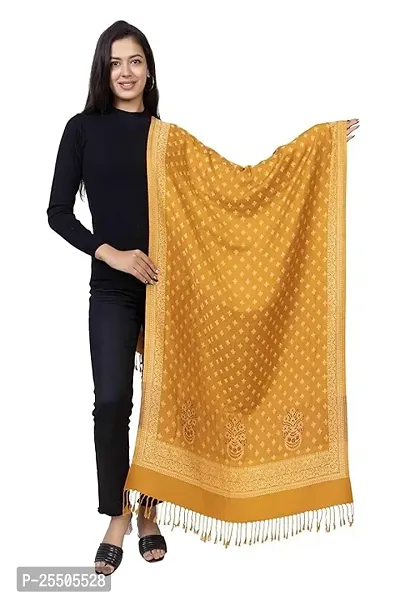 Fancy Yellow Printed Acrylic Stoles For Women