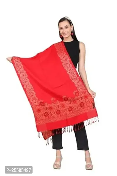 Fancy Red Printed Viscose Stoles For Women
