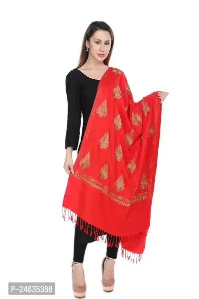 Stylish Red Acrylic Printed Stoles For Women