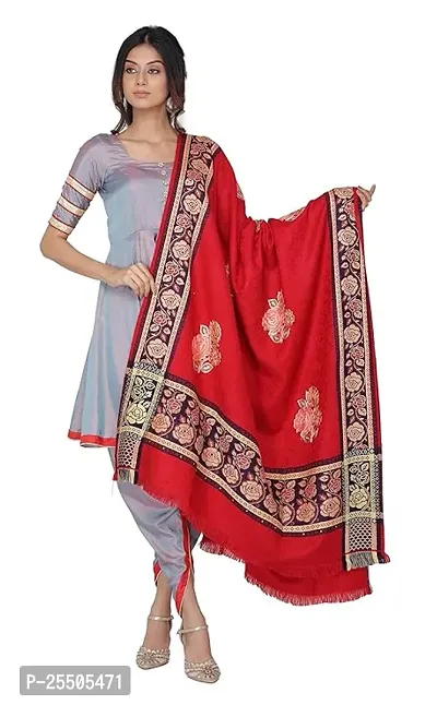 Fancy Red Printed Viscose Shawls For Women
