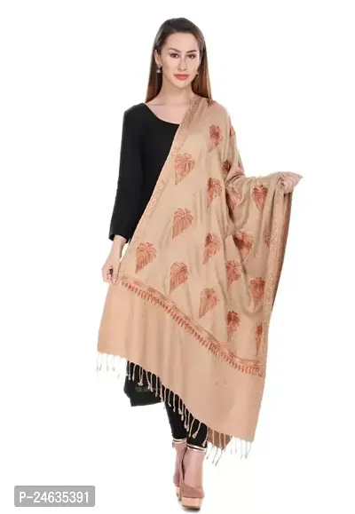 Stylish Beige Acrylic Printed Stoles For Women