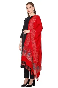 KTI Acrylic/Viscose Stole for women with a Wool Blend for Winter in Red, measuring 28 x 80 inches, with the assigned Art No. 2709 Red-thumb3