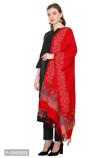 KTI Acrylic/Viscose Stole for women with a Wool Blend for Winter in Red, measuring 28 x 80 inches, with the assigned Art No. 2709 Red-thumb4