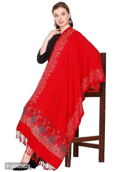 KTI Acrylic/Viscose Stole for women with a Wool Blend for Winter in Red, measuring 28 x 80 inches, with the assigned Art No. 2709 Red-thumb2