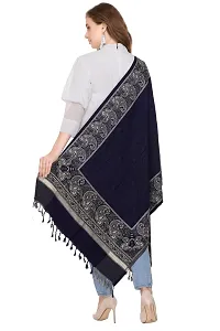 KTI Acrylic/Viscose Stole for women with a Wool Blend for Winter in Navy Blue, measuring 28 x 80 inches, with the assigned Art No. 2808 Navy Blue-thumb4