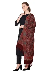 KTI Acrylic/Viscose Stole for women with a Wool Blend for Winter in Wine, measuring 28 x 80 inches, with the assigned Art No. 2808 Wine-thumb3
