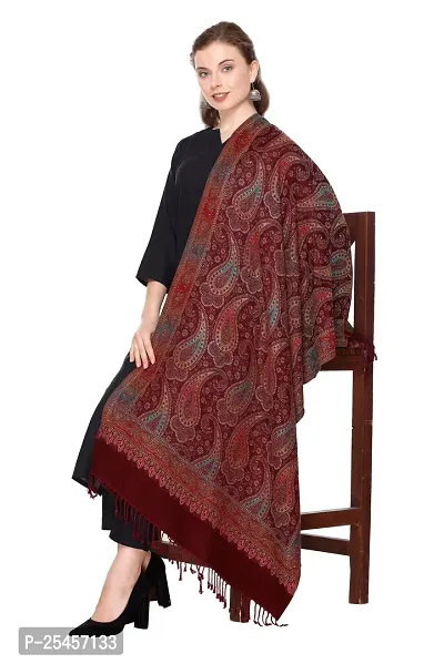 KTI Acrylic/Viscose Stole for women with a Wool Blend for Winter in Wine, measuring 28 x 80 inches, with the assigned Art No. 2808 Wine-thumb5