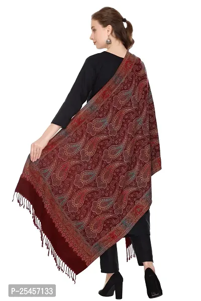 KTI Acrylic/Viscose Stole for women with a Wool Blend for Winter in Wine, measuring 28 x 80 inches, with the assigned Art No. 2808 Wine-thumb2