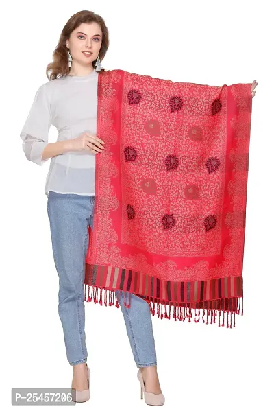 KTI Acrylic/Viscose Stole for women with a Wool Blend for Winter in Carrot, measuring 28 x 80 inches, with the assigned Art No. 2910 Carrot-thumb0