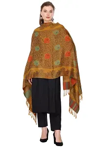 KTI Acrylic/Viscose Stole for women with a Wool Blend for Winter in Yellow, measuring 28 x 80 inches, with the assigned Art No. 2910 Yellow-thumb3