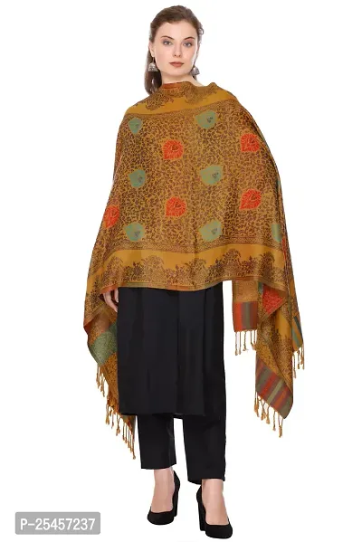 KTI Acrylic/Viscose Stole for women with a Wool Blend for Winter in Yellow, measuring 28 x 80 inches, with the assigned Art No. 2910 Yellow-thumb4