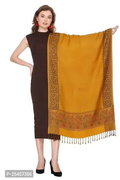 KTI Acrylic/Viscose Stole for women with a Wool Blend for Winter in Yellow, measuring 28 x 80 inches, with the assigned Art No. 2919 Yellow-thumb0