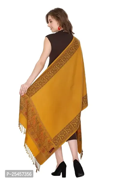KTI Acrylic/Viscose Stole for women with a Wool Blend for Winter in Yellow, measuring 28 x 80 inches, with the assigned Art No. 2919 Yellow-thumb5