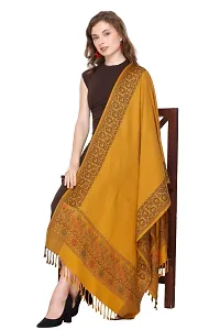 KTI Acrylic/Viscose Stole for women with a Wool Blend for Winter in Yellow, measuring 28 x 80 inches, with the assigned Art No. 2919 Yellow-thumb2