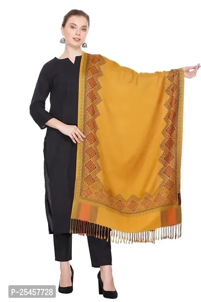 KTI Acrylic/Viscose Stole for women with a Wool Blend for Winter in Yellow, measuring 28 x 80 inches, with the assigned Art No. 2921 Yellow