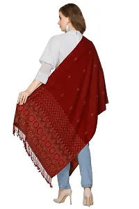 KTI Acrylic/Viscose Stole for women with a Wool Blend for Winter in Dark Maroon, measuring 28 x 80 inches, with the assigned Art No. 2940 Dark Maroon-thumb1