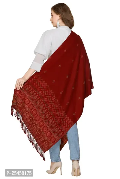 KTI Acrylic/Viscose Stole for women with a Wool Blend for Winter in Dark Maroon, measuring 28 x 80 inches, with the assigned Art No. 2940 Dark Maroon-thumb2
