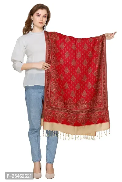 KTI Acrylic/Viscose Stole for women with a Wool Blend for Winter in Red Camel, measuring 28 x 80 inches, with the assigned Art No. 3010 Red Camel-thumb0