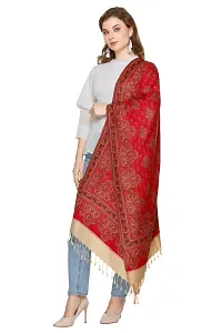 KTI Acrylic/Viscose Stole for women with a Wool Blend for Winter in Red Camel, measuring 28 x 80 inches, with the assigned Art No. 3010 Red Camel-thumb3