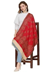 KTI Acrylic/Viscose Stole for women with a Wool Blend for Winter in Red Camel, measuring 28 x 80 inches, with the assigned Art No. 3010 Red Camel-thumb4