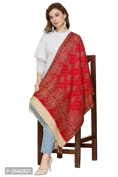 KTI Acrylic/Viscose Stole for women with a Wool Blend for Winter in Red Camel, measuring 28 x 80 inches, with the assigned Art No. 3010 Red Camel-thumb5