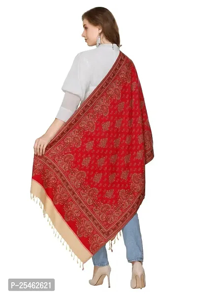 KTI Acrylic/Viscose Stole for women with a Wool Blend for Winter in Red Camel, measuring 28 x 80 inches, with the assigned Art No. 3010 Red Camel-thumb2