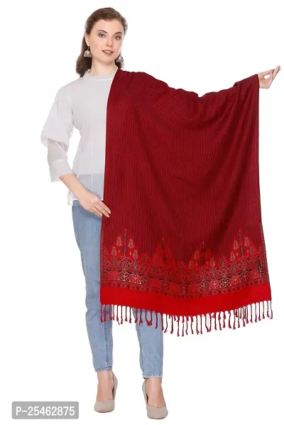 KTI Acrylic/Viscose Stole for women with a Wool Blend for Winter in Red, measuring 28 x 80 inches, with the assigned Art No. 3063 Red