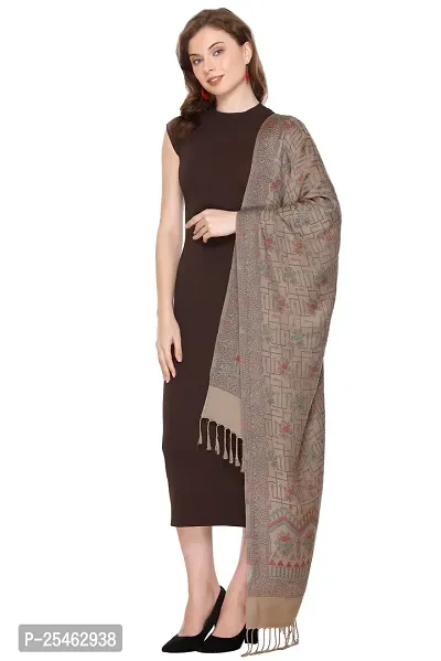KTI Acrylic/Viscose Stole for women with a Wool Blend for Winter in Camel, measuring 28 x 80 inches, with the assigned Art No. 3064 Camel-thumb4