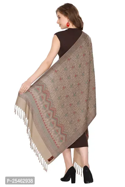 KTI Acrylic/Viscose Stole for women with a Wool Blend for Winter in Camel, measuring 28 x 80 inches, with the assigned Art No. 3064 Camel-thumb5