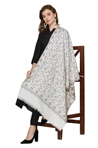 KTI Acrylic/Viscose Stole for women with a Wool Blend for Winter in White, measuring 28 x 80 inches, with the assigned Art No. 3116 White-thumb4