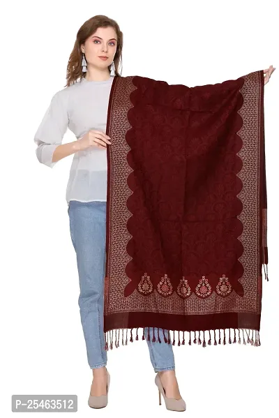 KTI Acrylic/Viscose Stole for women with a Wool Blend for Winter in Wine, measuring 28 x 80 inches, with the assigned Art No. 3262 Wine