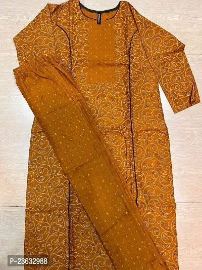 Beautiful Muslin Geometric Print Kurta Bottom Set For Women