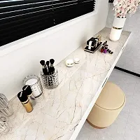 DACORATERS Vinyl Wallpaper Peel and Stick Waterproof Wallpaper for Home Kitchen Countertop Cabinet Furniture Oil Proof Kitchen Sticker (CREAM MARBLE 2M)-thumb1