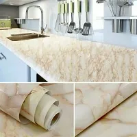 DACORATERS Vinyl Wallpaper Peel and Stick Waterproof Wallpaper for Home Kitchen Countertop Cabinet Furniture Oil Proof Kitchen Sticker ( ORANGE MARBLE  2M)-thumb4