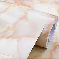 DACORATERS Vinyl Wallpaper Peel and Stick Waterproof Wallpaper for Home Kitchen Countertop Cabinet Furniture Oil Proof Kitchen Sticker ( ORANGE MARBLE  2M)-thumb1