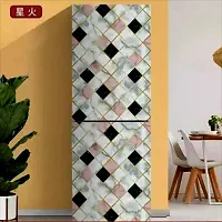 DACORATERS Vinyl Wallpaper Peel and Stick Waterproof Wallpaper for Home Kitchen Countertop Cabinet Furniture Oil Proof Kitchen Sticker (PINK AND BLACK 2M)-thumb2
