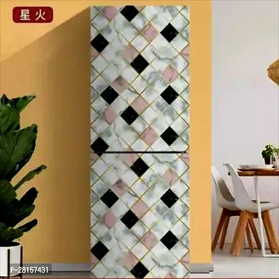 DACORATERS Vinyl Wallpaper Peel and Stick Waterproof Wallpaper for Home Kitchen Countertop Cabinet Furniture Oil Proof Kitchen Sticker (PINK AND BLACK 2M)-thumb3