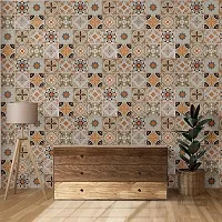 DACORATERS Vinyl Wallpaper Peel and Stick Waterproof Wallpaper for Home Kitchen Countertop Cabinet Furniture Oil Proof Kitchen Sticker ( BROWN FLORAL 2M)-thumb2