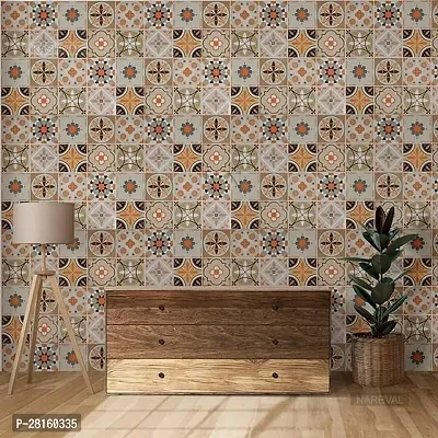 DACORATERS Vinyl Wallpaper Peel and Stick Waterproof Wallpaper for Home Kitchen Countertop Cabinet Furniture Oil Proof Kitchen Sticker ( BROWN FLORAL 2M)-thumb3