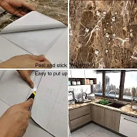 DACORATERS Vinyl Wallpaper Peel and Stick Waterproof Wallpaper for Home Kitchen Countertop Cabinet Furniture Oil Proof Kitchen Sticker ( DARK BROWN 2M)-thumb2