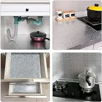 DOM EXPORT  Vinyl Wallpaper Peel and Stick Waterproof Wallpaper for Home Kitchen Countertop Cabinet Furniture Oil Proof Kitchen Sticker (SILVER CURLY2M)-thumb2