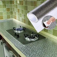 DOM EXPORT  Vinyl Wallpaper Peel and Stick Waterproof Wallpaper for Home Kitchen Countertop Cabinet Furniture Oil Proof Kitchen Sticker (SILVER CURLY 2M)-thumb2