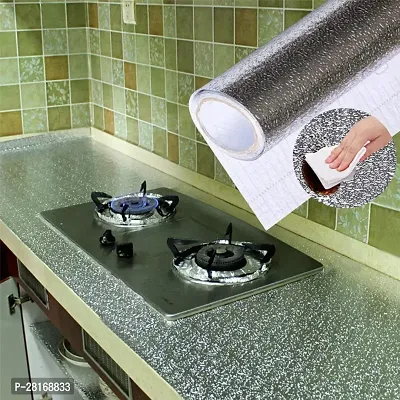 DOM EXPORT  Vinyl Wallpaper Peel and Stick Waterproof Wallpaper for Home Kitchen Countertop Cabinet Furniture Oil Proof Kitchen Sticker (SILVER CURLY 2M)-thumb3