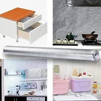 DOM EXPORT  Vinyl Wallpaper Peel and Stick Waterproof Wallpaper for Home Kitchen Countertop Cabinet Furniture Oil Proof Kitchen Sticker (SILVER CURLY 2M)-thumb4