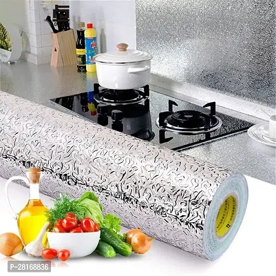 DOM EXPORT  Vinyl Wallpaper Peel and Stick Waterproof Wallpaper for Home Kitchen Countertop Cabinet Furniture Oil Proof Kitchen Sticker (SILVER CURLY 2M)-thumb2